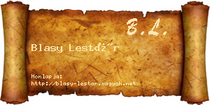 Blasy Lestár névjegykártya
